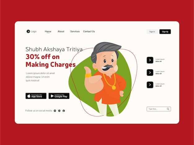 Creative Akshaya tritiya landing page template