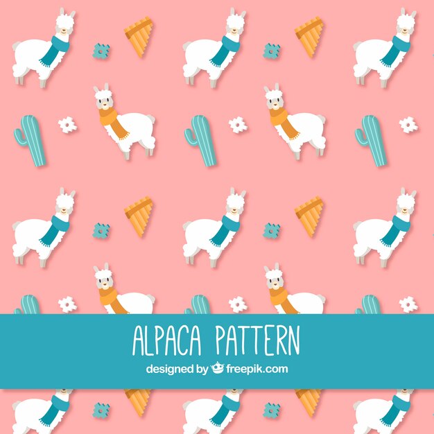 Vector creative alpaca pattern