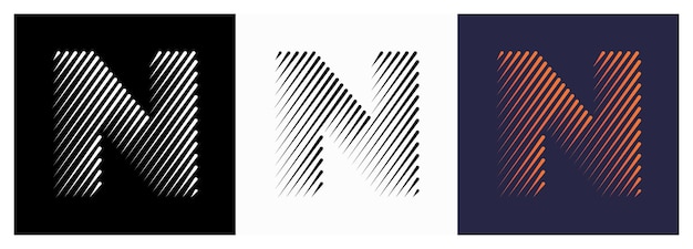 Creative Alphabet letter N logo design collection template