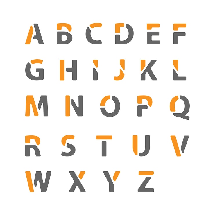 Vector creative alphabet a set of alphabet letters for application education scrapbooking and creative design
