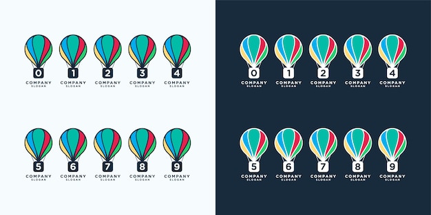 Творческий алфавит с шаблоном логотипа концепции воздушного шара
