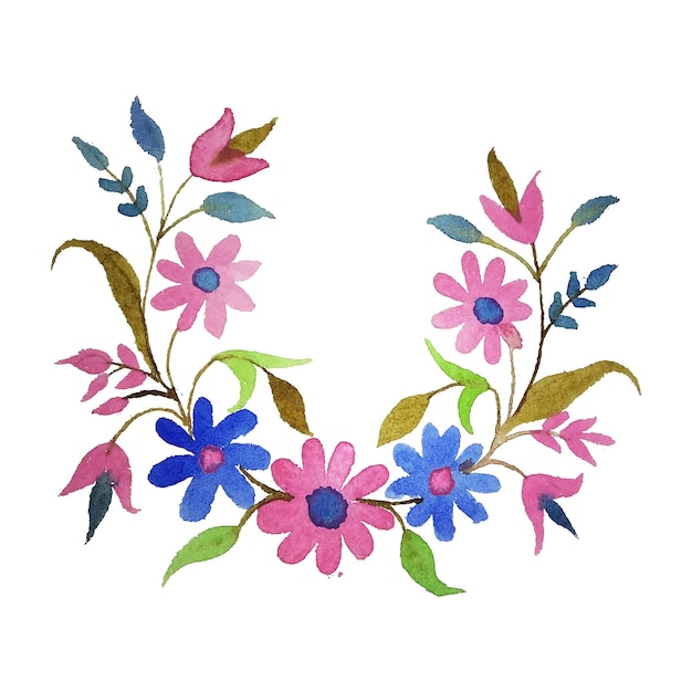 招待状やお祝いカードのデザインのための創造的でカラフルな水彩花の花のデザイン
