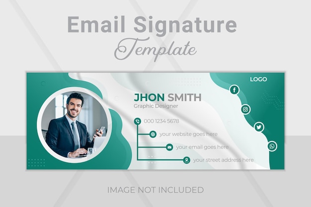 Креативный и современный дизайн шаблона подписи электронной почты корпоративного бизнеса