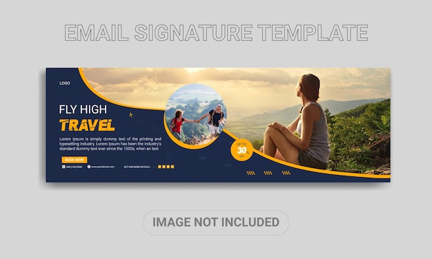 Креативный и современный дизайн шаблона подписи электронной почты для компании, туризма и всего бизнеса