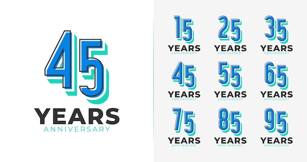 Vector creative anniversary logo collections with fun concept for birthday event