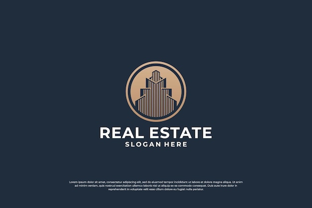 Vector creative apartment logo design real estate logo with circle shape