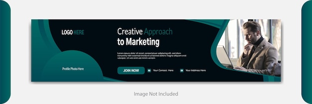 Vector creative approach to marketing linkedin cover