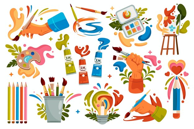 Vector creative and art hand drawn collection