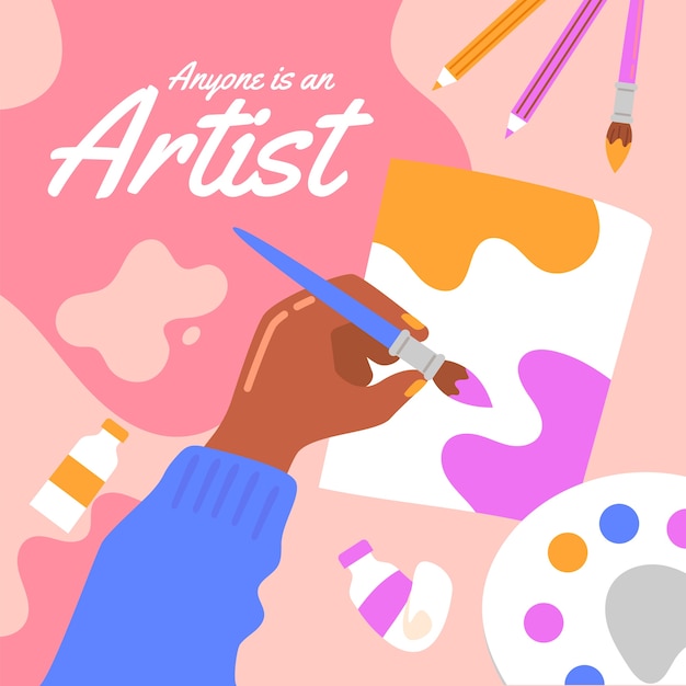 creative and art illustration in flat design