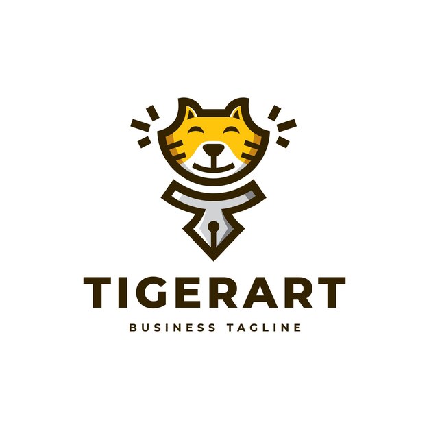 Vettore vettore del logo creative art tiger