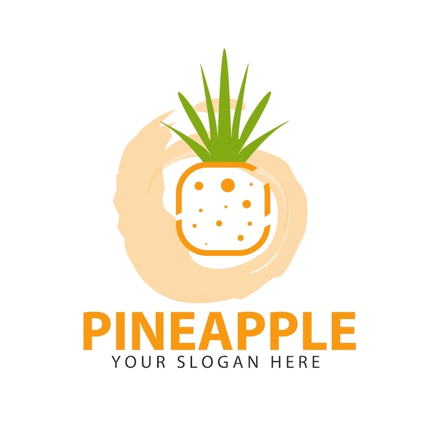 Creative Artistic Pineapple Fruit Logo Symbol Design Illustration. fruit juice logo