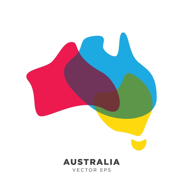 Creative australia map vector