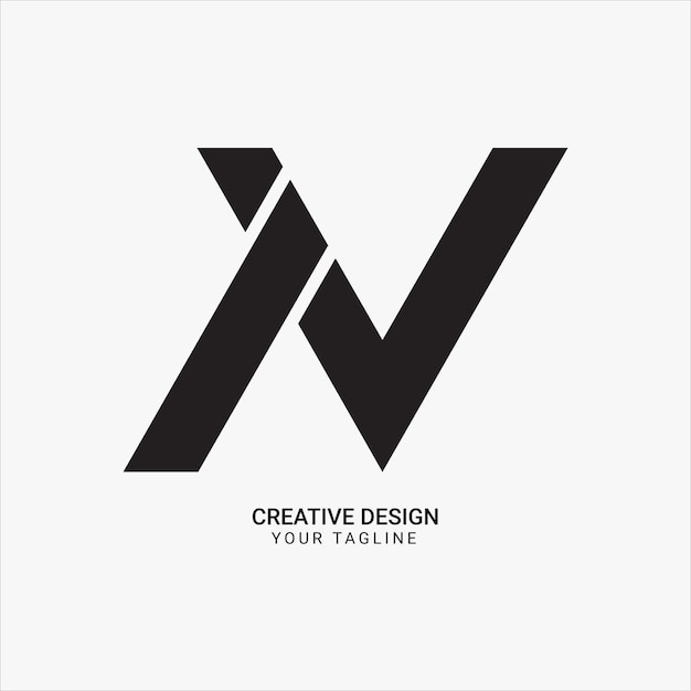 Creative AV or VA or AN or NA initial flat monogram modern unique logo design