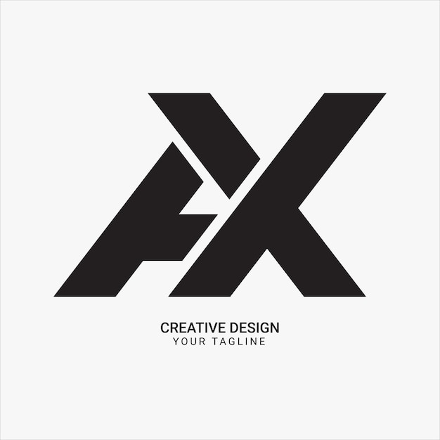 Creative AX or XA initial flat monogram modern brand unique logo design