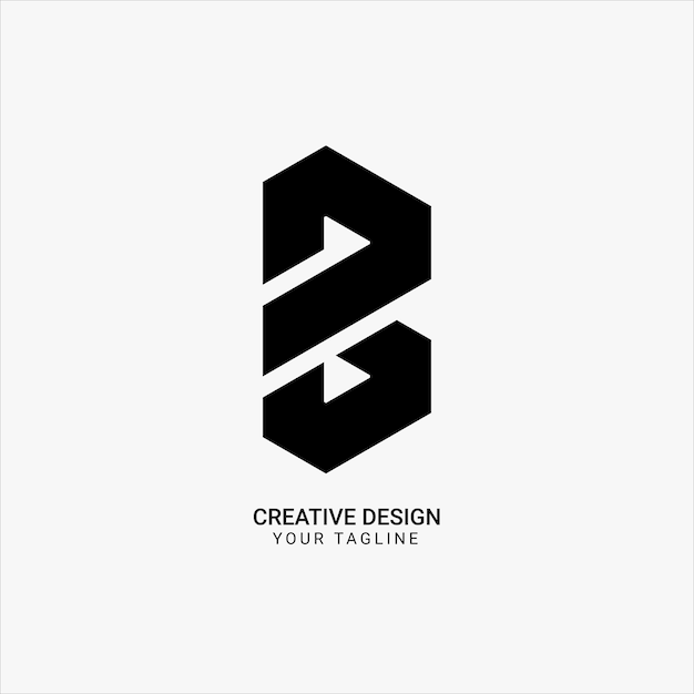 Creative B letter flat elegant bold style modern brand unique logo design