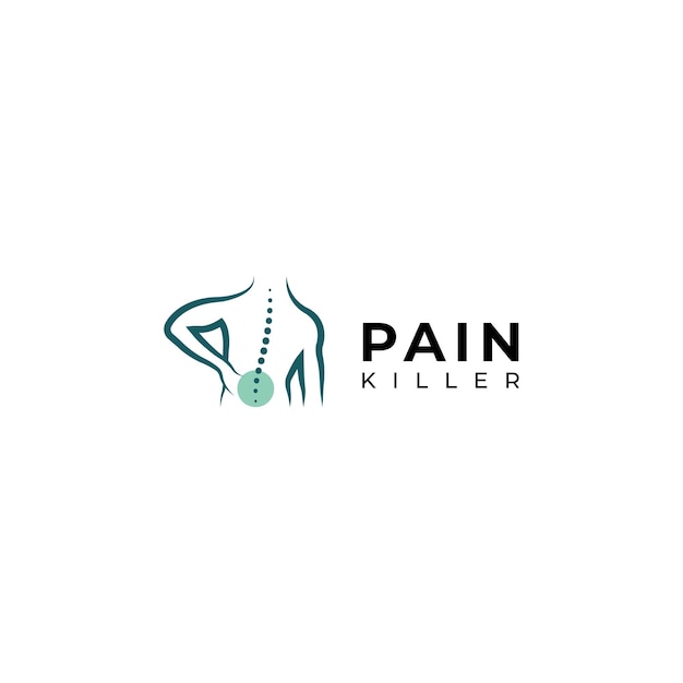 Creative Back pain Pain killer treatment logo design