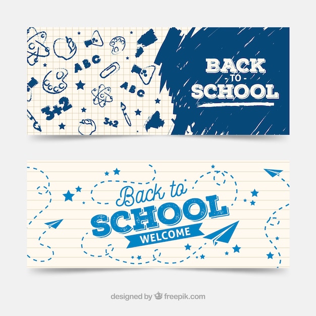 Vector creative back to school banners