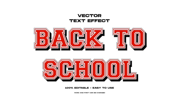 Vector creative back to school editable text effect retro vintage cartoon style vector template