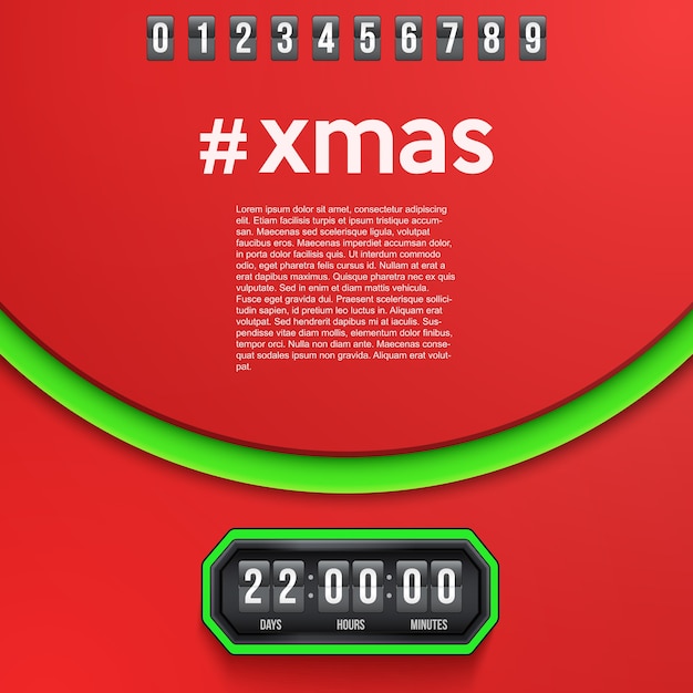 Creative Background Merry Christmas Coming Soon and countdown timer with digit samples.  