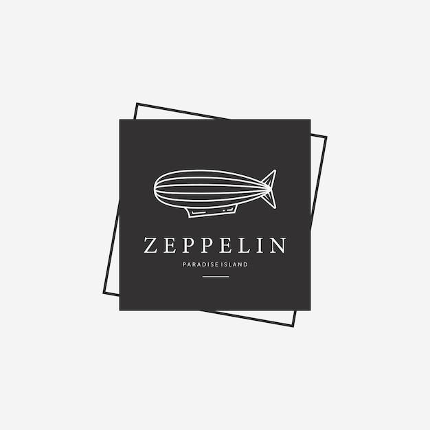 Вектор Креативный значок zeppelin line art vintage logo, дизайн иллюстрации воздушного шара, вектор концепции дирижабля