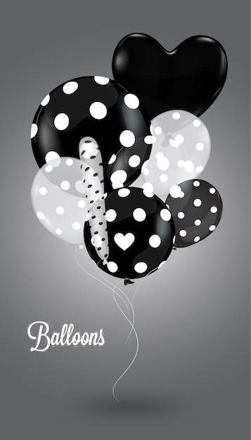 Vector creative balloon black and white composition