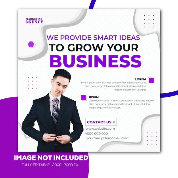 Vector creative banner for business grow agency.