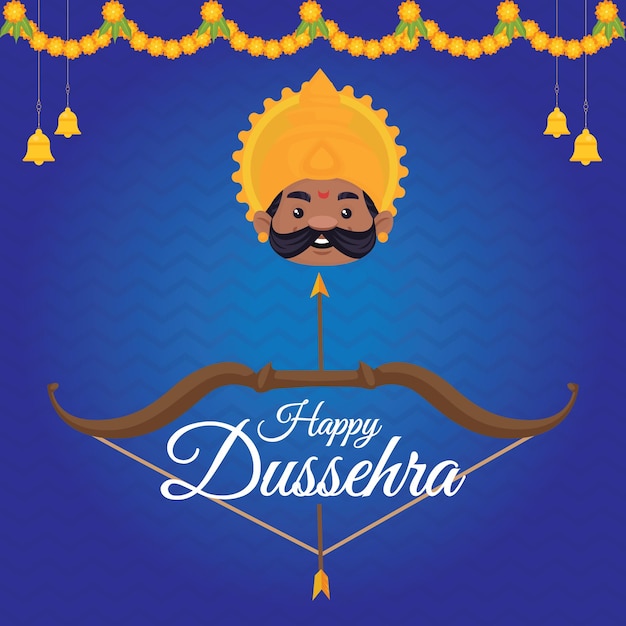 Banner design creativo del modello di festival happy dussehra