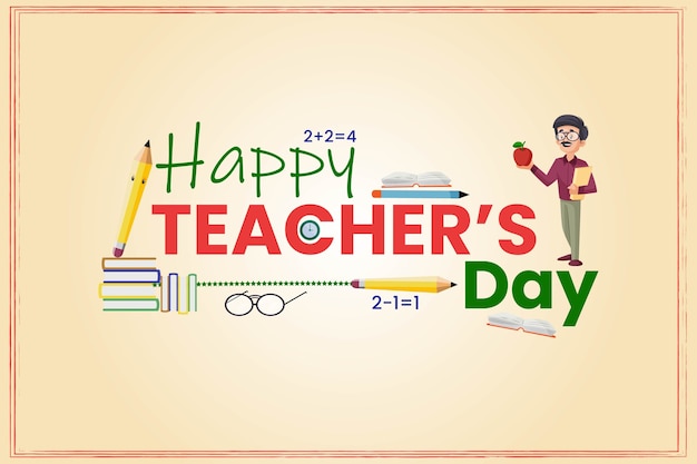 Creative Banner Design For Happy Teacher's Day