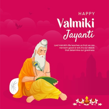 Premium Vector | Creative banner design of happy valmiki jayanti template