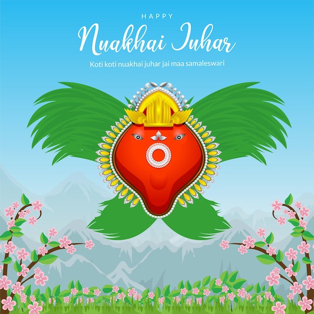 Creative banner design of Indian festival happy nuakhai juhar template