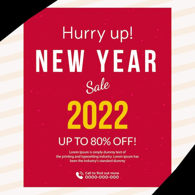 Creative banner design of new year sale template