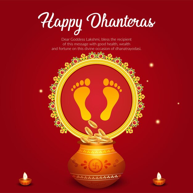 Креативный дизайн баннера индийского фестиваля happy dhanteras template