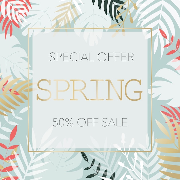 Creative banner offering spring sales