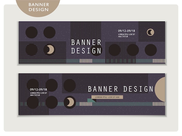 Creative banner template set design