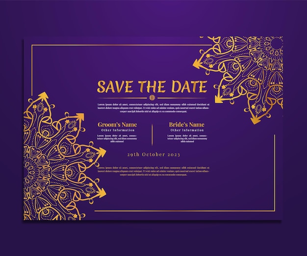 Creative and Beautiful Floral Mandala Wedding Invitation Luxury Card Collection