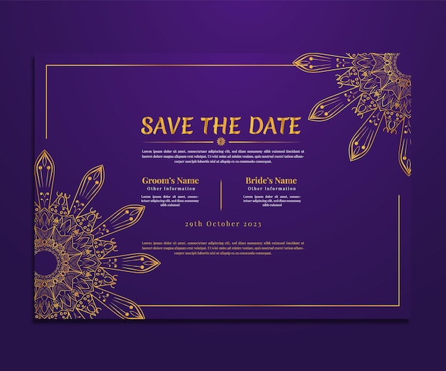 Creative and Beautiful Floral Mandala Wedding Invitation Luxury Card Collection