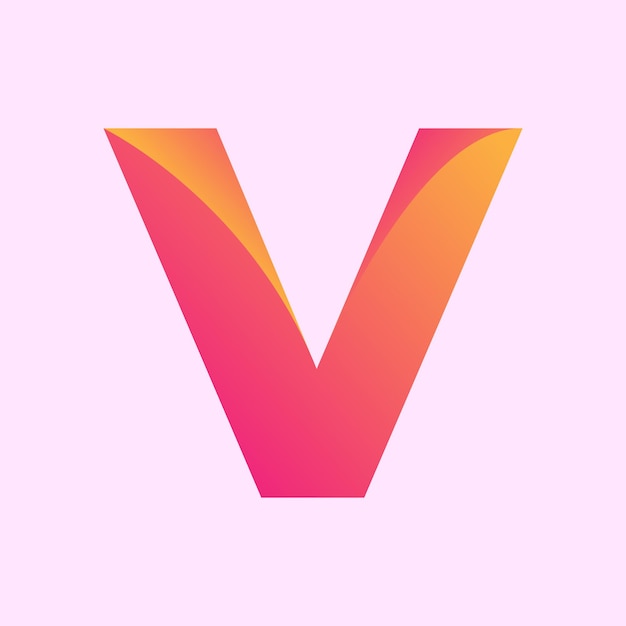 Creative And Beautiful V Alphabet Icon Design