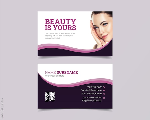 Creative beauty care spa business card vector template design, professional visiting card design