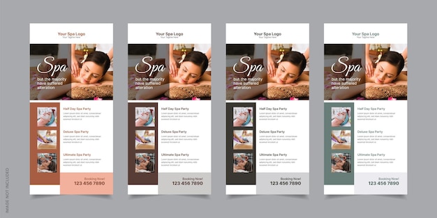 Creative Beauty Care Spa DL Flyer Vector Template Design, Professional Rack Card Layout Design