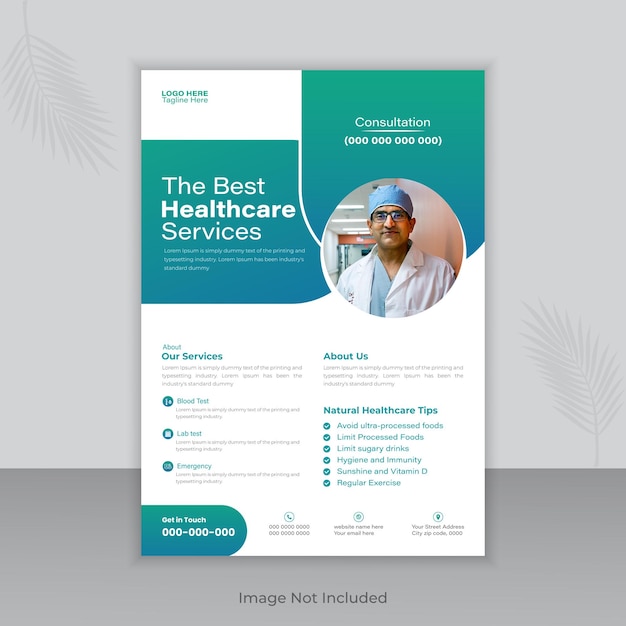 Vector creative the best medical flyer or brochure design template