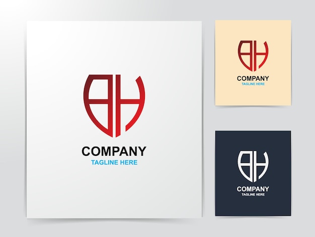 creative bh monogram logo design