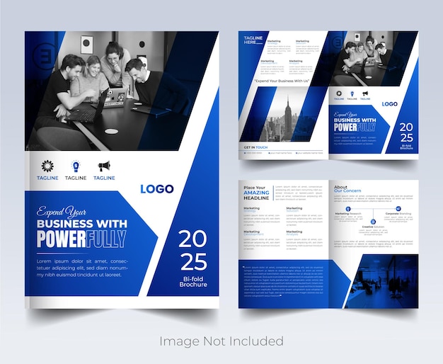 Vector creative bifold brochure design for business agency