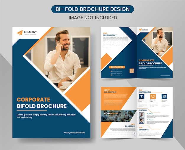 Modello di brochure bifold creativo per la tua azienda