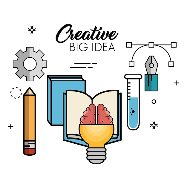 Vettore icone di grande idea creativa