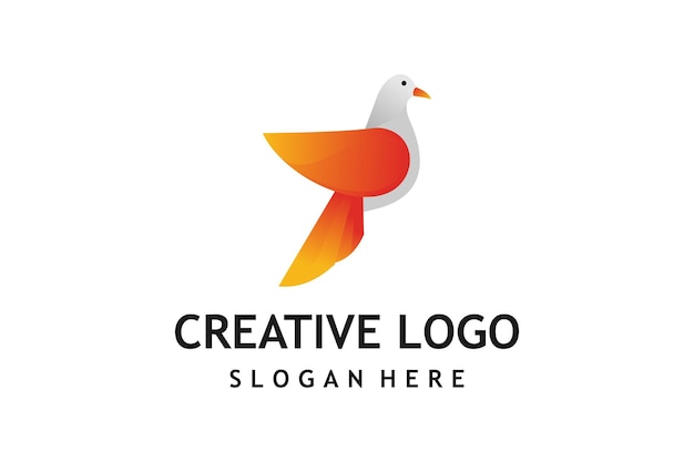 Modello di progettazione logo uccello creativo