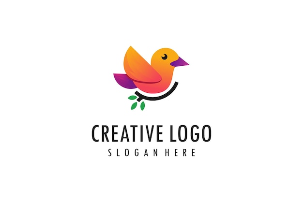 Grafica vettoriale del logo dell'uccello creativo