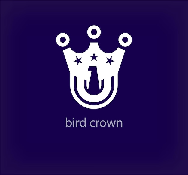 創造的な猛禽類の王冠のロゴ ユニークなチーム クレスト ロゴ テンプレート ベクトル