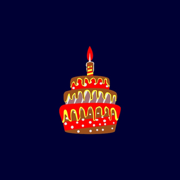 Creative birthday cake vector isolated illustration