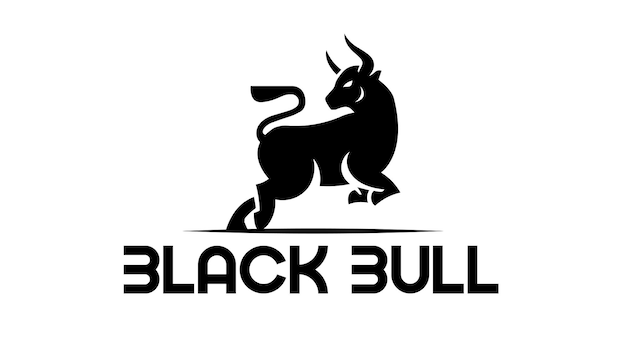 Creative Black Bull Modern Creative Minimalist Monogram Logo Design template