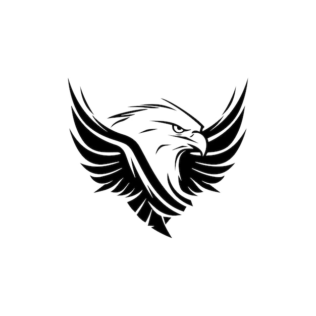 Creative Black Eagle Head vector logo template Falcon Hawk head Symbol